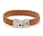 Pulsera Trenza vieja en coñac, hecha a mano – PuntoAR