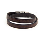 Pulsera Milonga de cuero grabado de doble vuelta – PuntoAR
