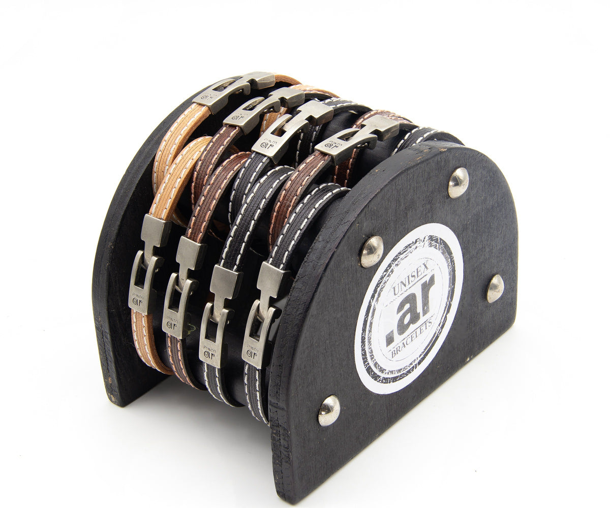 Pulsera Cuero y Cordón Bicolor – PuntoAR