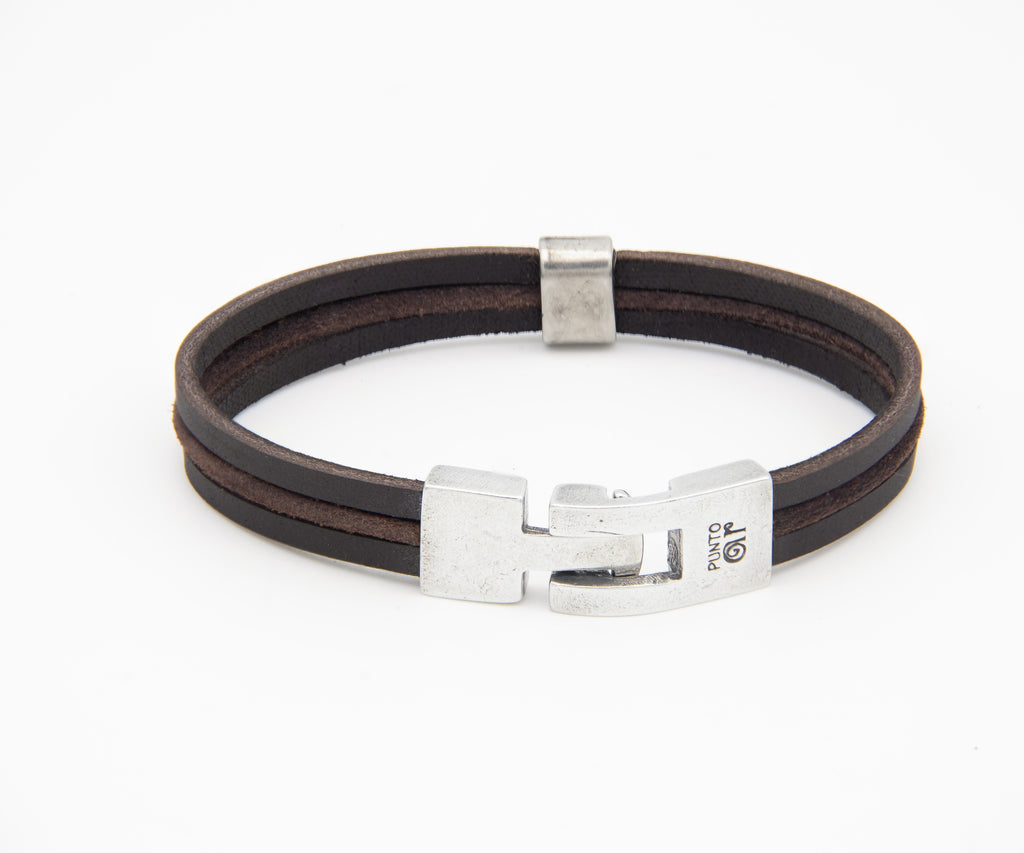Pulsera Bicolor de cuero – PuntoAR