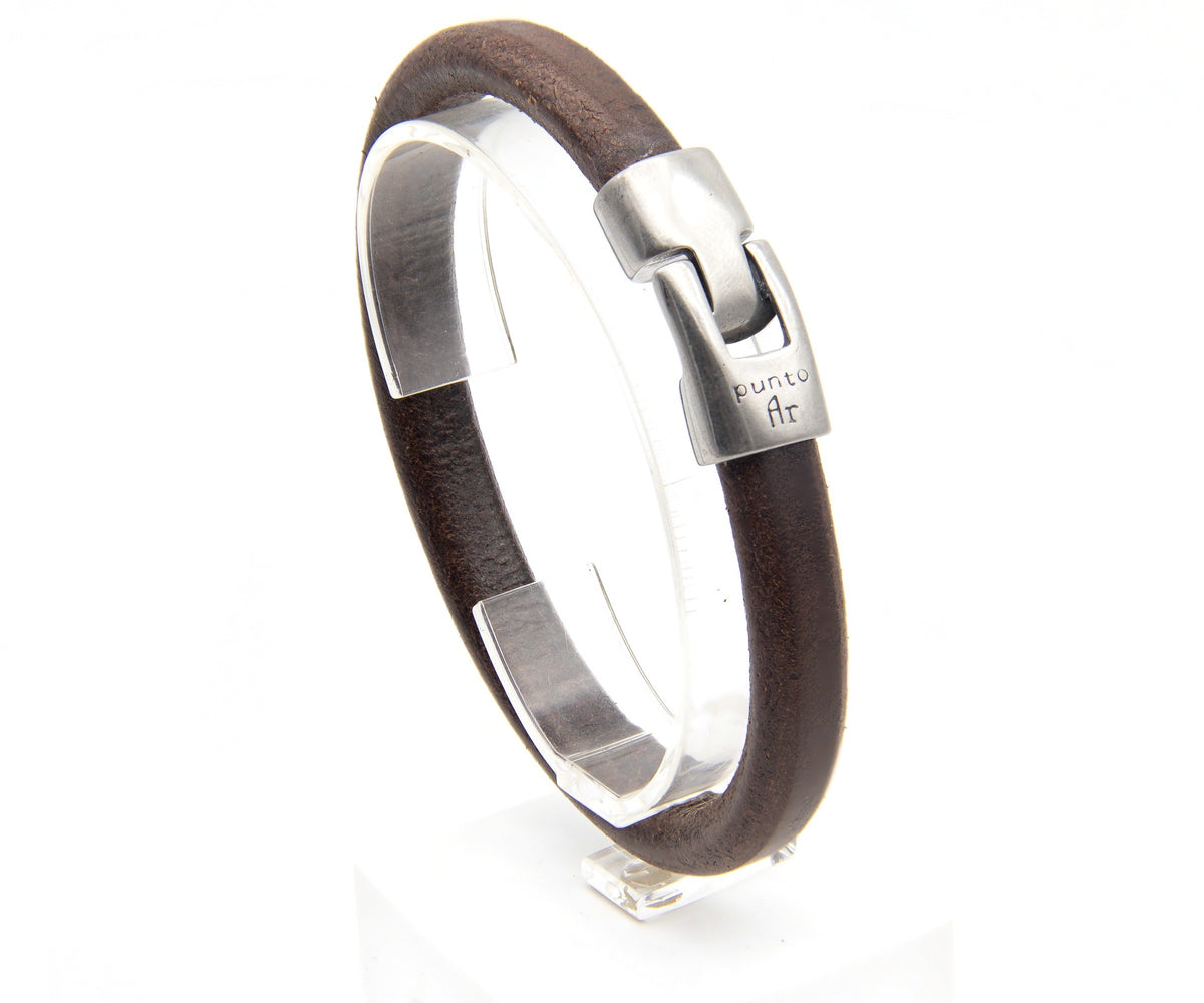 Pulsera Redonda Gruesa de cuero – PuntoAR