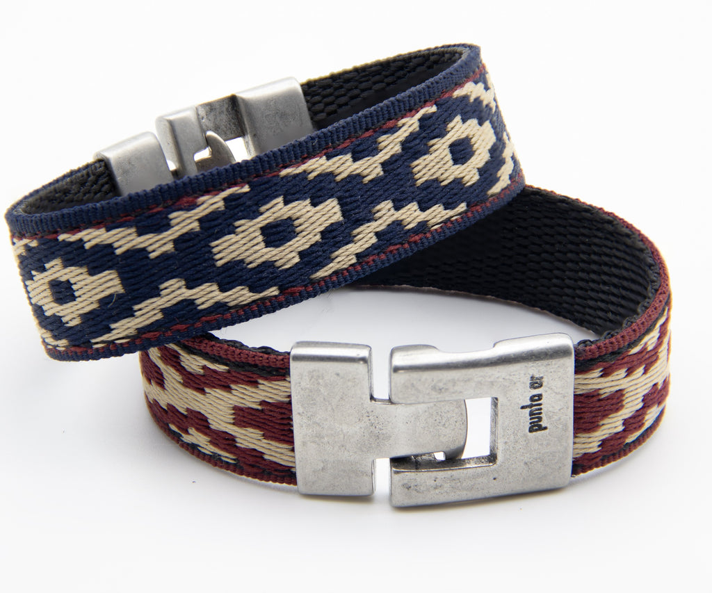 Pulsera Pampeana de textil y cuero – PuntoAR