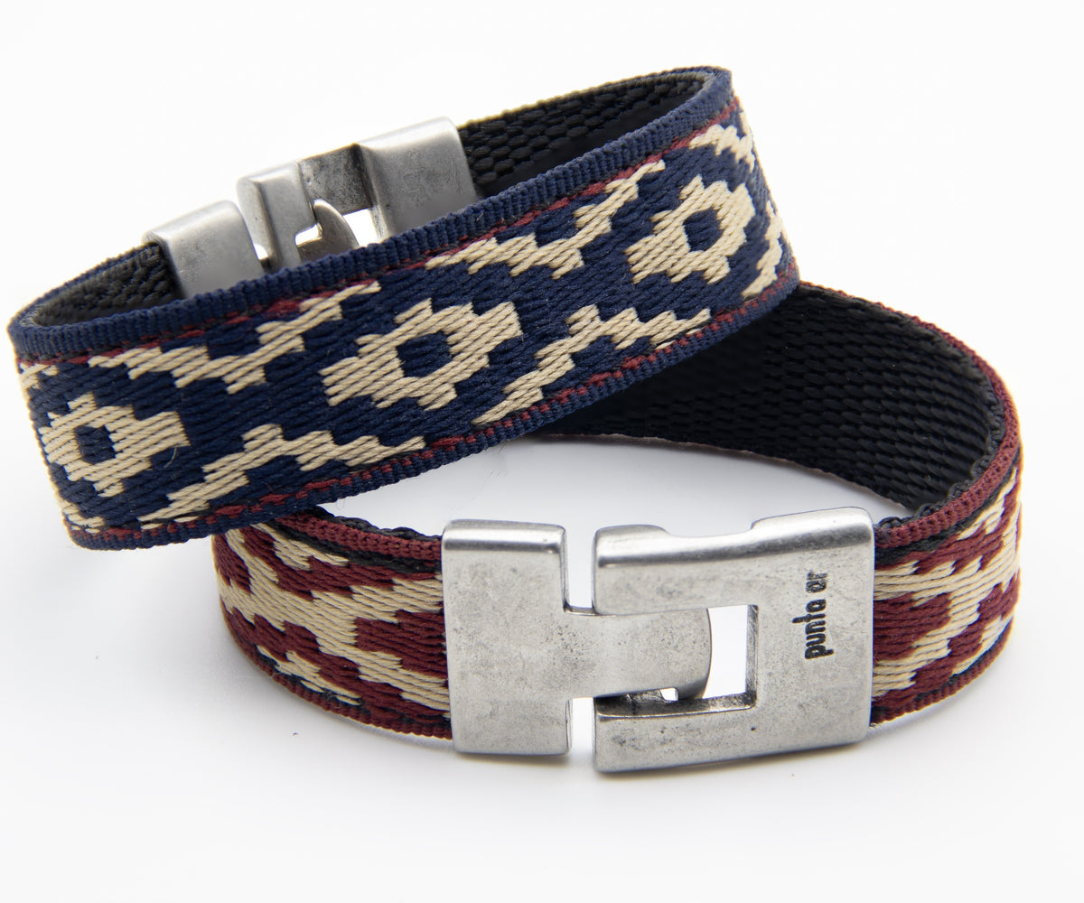Pulsera Pampeana de textil y cuero – PuntoAR