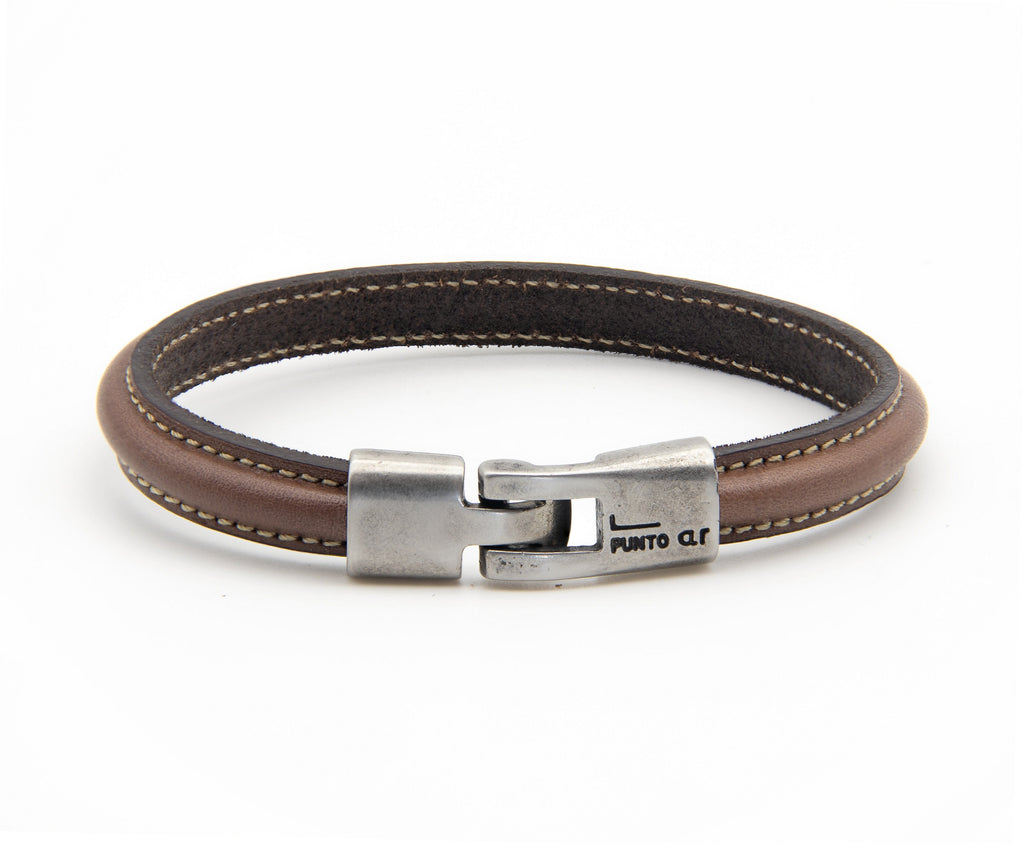 Pulsera Rosario de una tira de cuero – PuntoAR