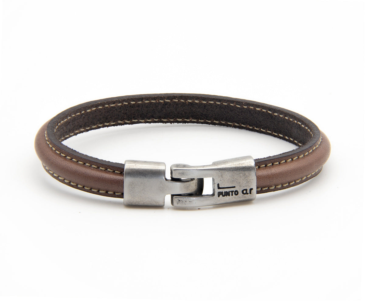 Pulsera Rosario de una tira de cuero – PuntoAR
