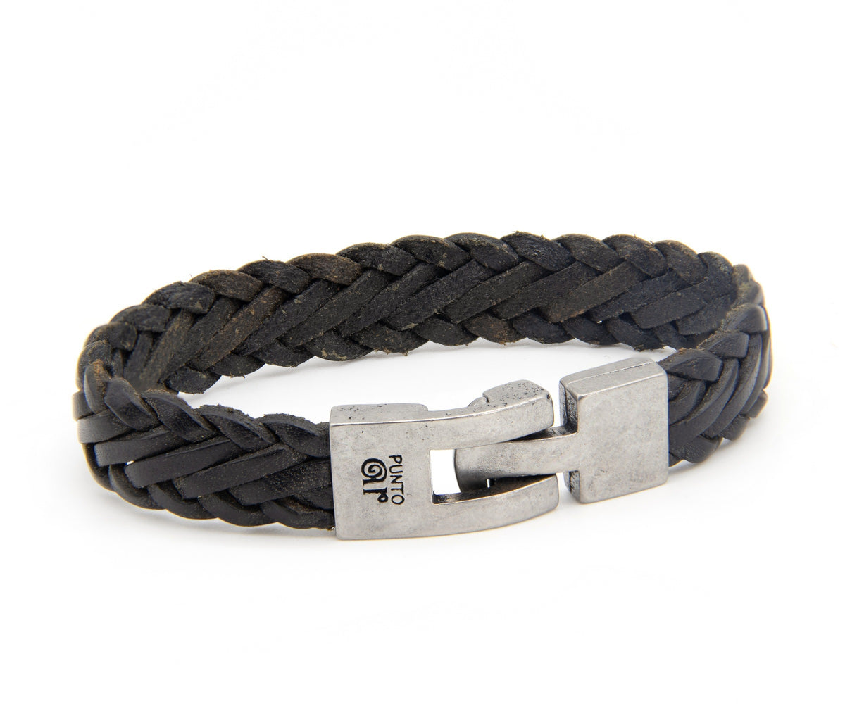 Pulsera Trenza Plana de cuero – PuntoAR (vista 2)