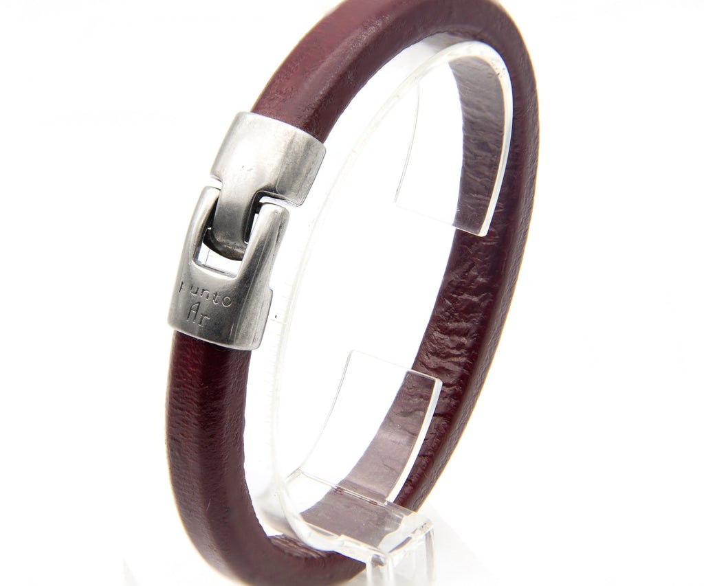 Pulsera Redonda Gruesa de cuero – PuntoAR (vista 2)