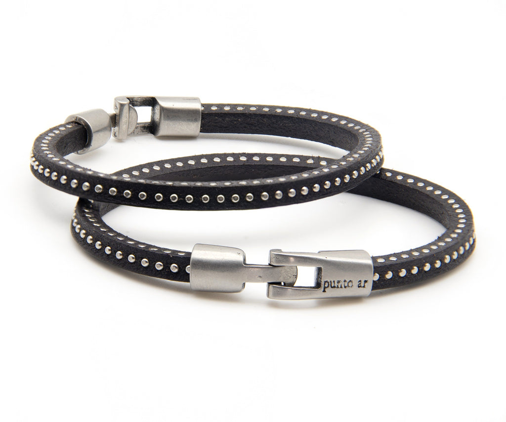 Pulsera Tachuela Fina de cuero – PuntoAR (vista 3)