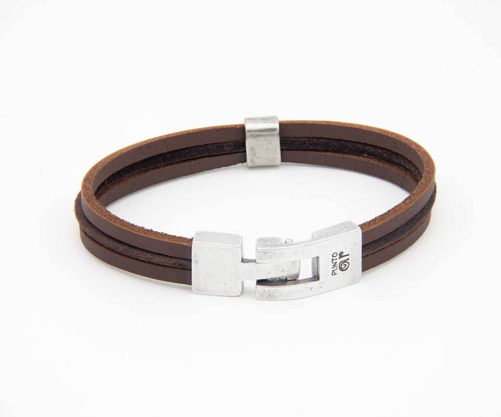 Pulsera Bicolor de cuero – PuntoAR (vista 3)