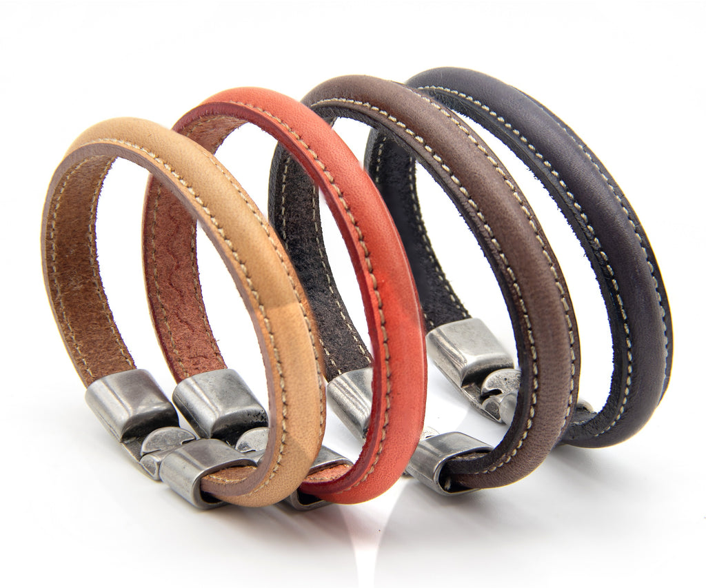 Pulsera Rosario de una tira de cuero en varios colores – PuntoAR
