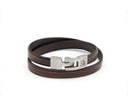 Pulsera Vieja Guardia de cuero plano desgastado de doble vuelta – PuntoAR (vista 3)