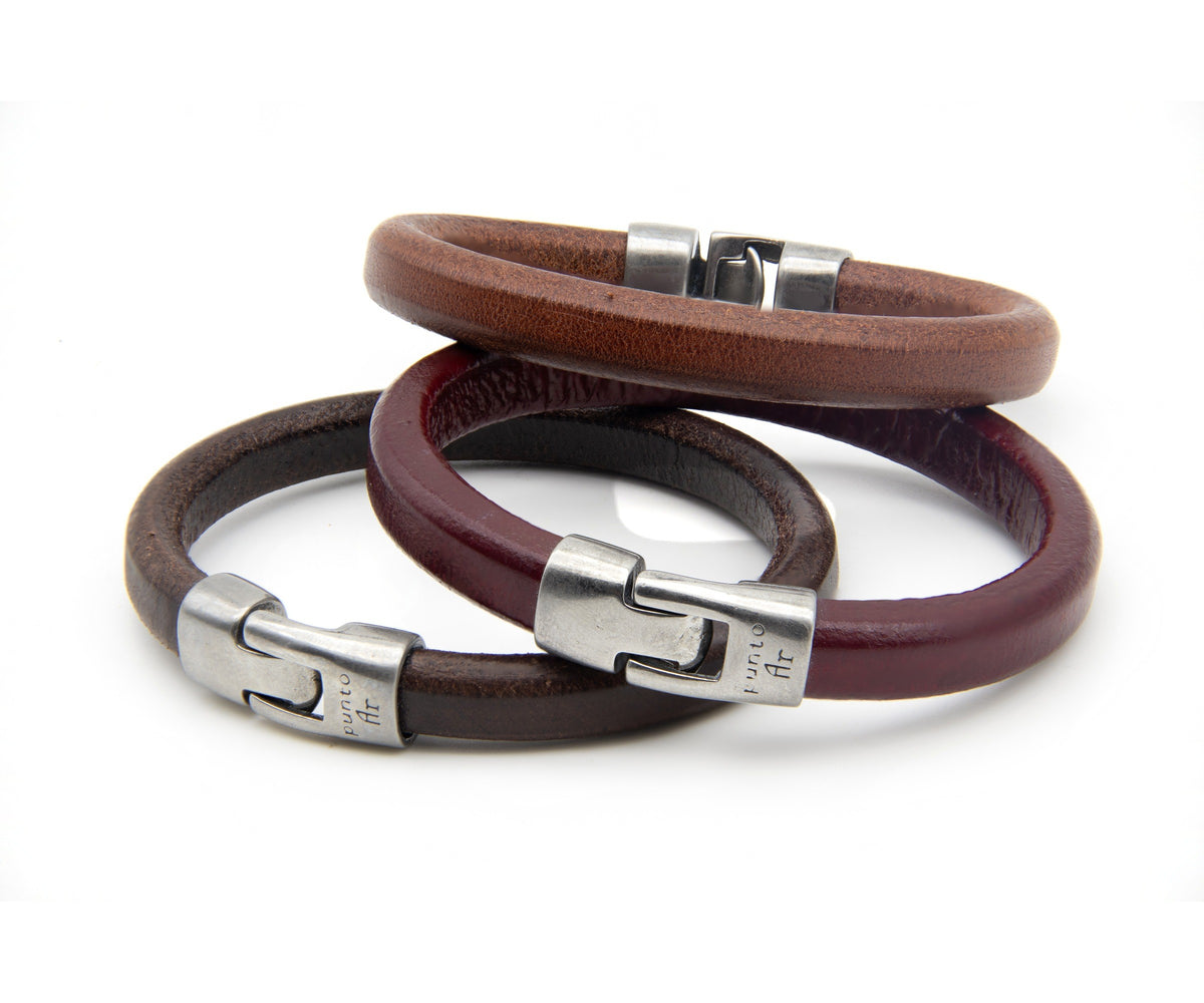 Pulsera Redonda Gruesa de cuero – PuntoAR (vista 3)