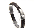 Pulsera Chacarera de cuero grueso grabado en zigzag – PuntoAR (vista 3)