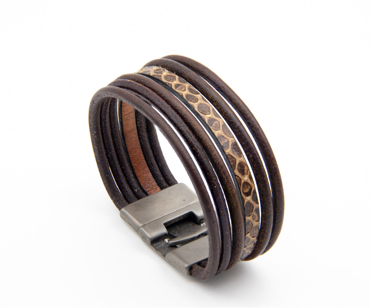 Pulsera Franja Serpiente de cuero – PuntoAR (vista 3)