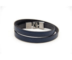 Pulsera Vieja Guardia de cuero plano desgastado de doble vuelta – PuntoAR (vista 4)