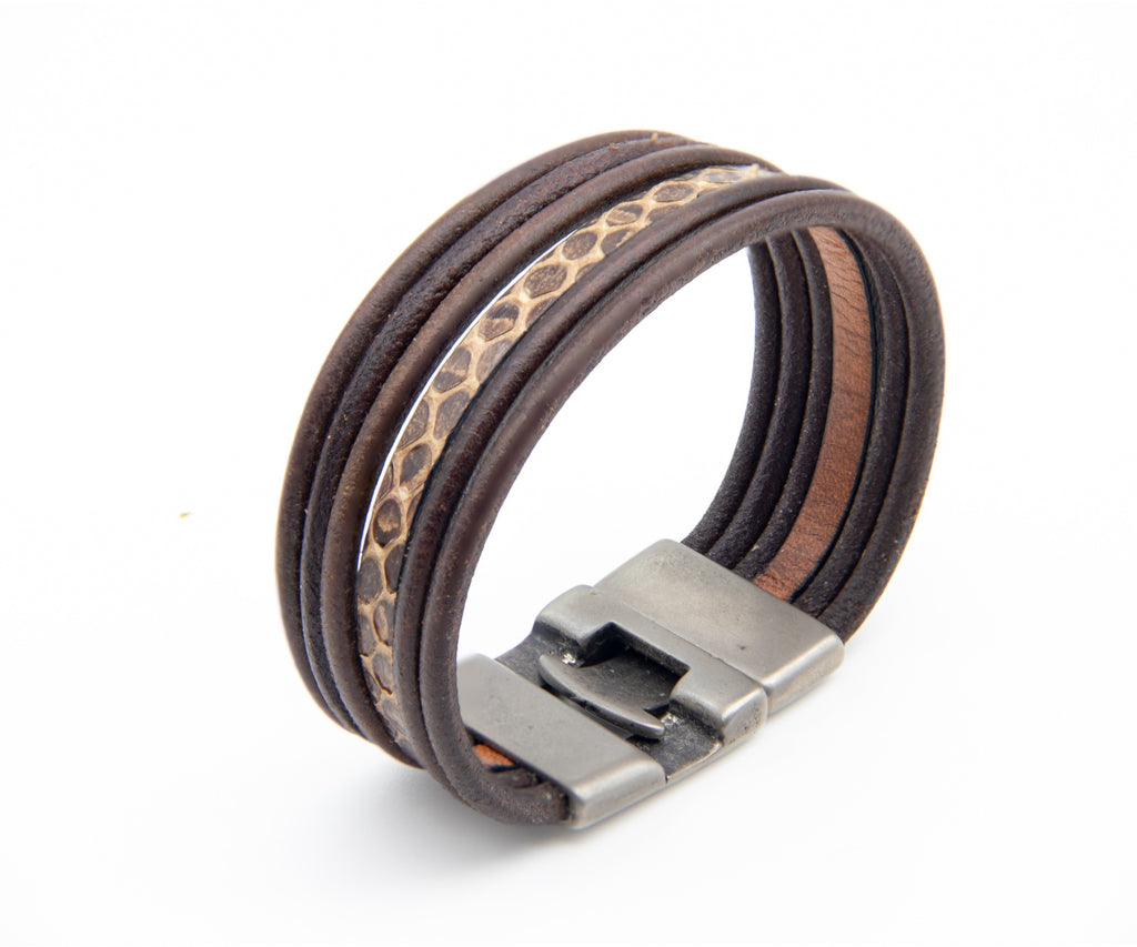 Pulsera Franja Serpiente de cuero – PuntoAR (vista 4)