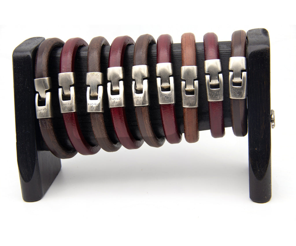 Pulsera Redonda Gruesa de cuero – PuntoAR (vista 4)