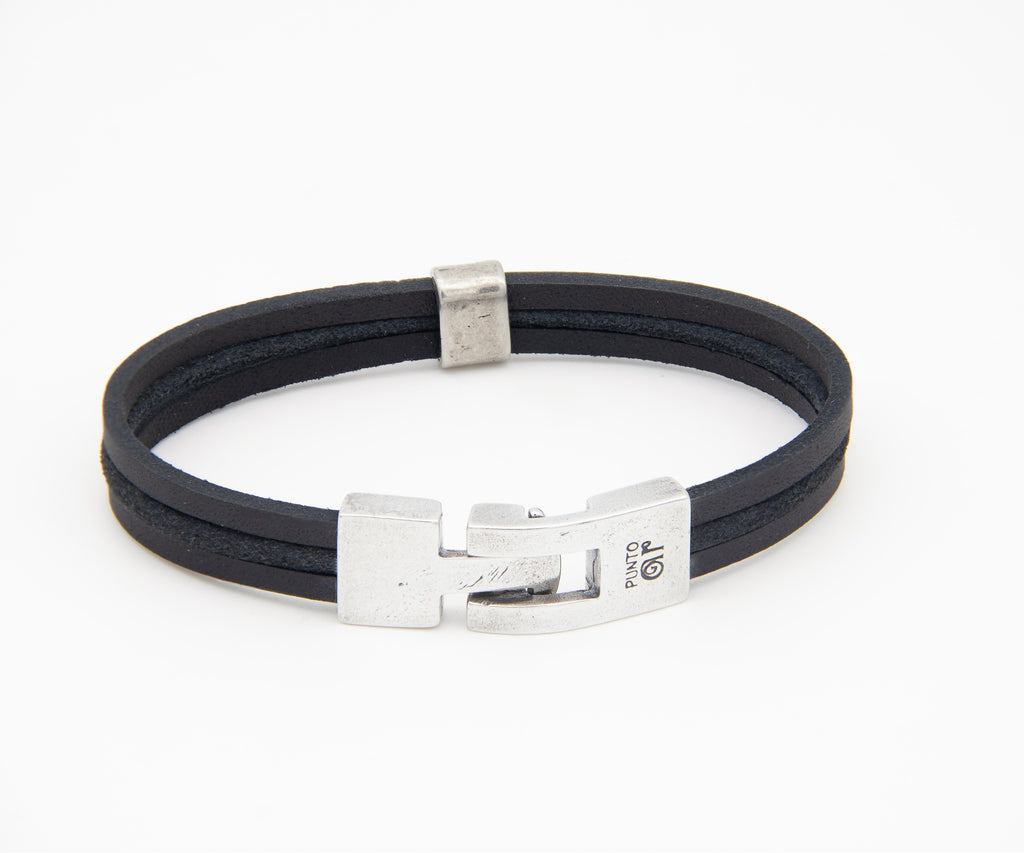 Pulsera Bicolor de cuero – PuntoAR (vista 4)