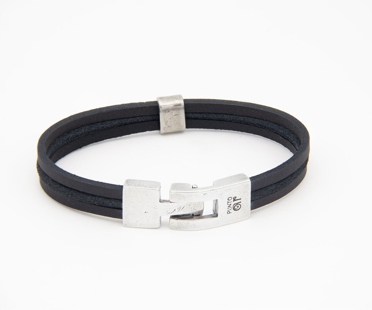 Pulsera Bicolor de cuero – PuntoAR (vista 4)