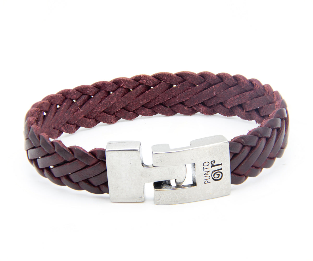 Pulsera Trenza vieja en burdeos – PuntoAR
