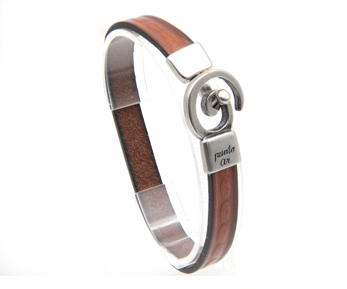 Pulsera Caracol grabado de óvalos coñac – PuntoAR
