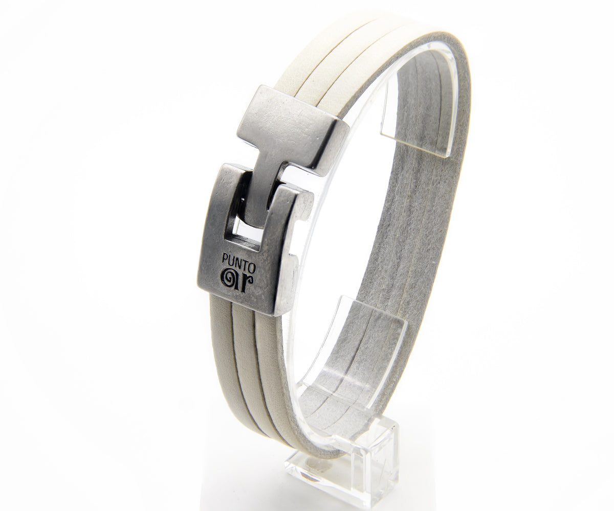 Pulsera Italiana 3 en blanco – PuntoAR (vista 2)