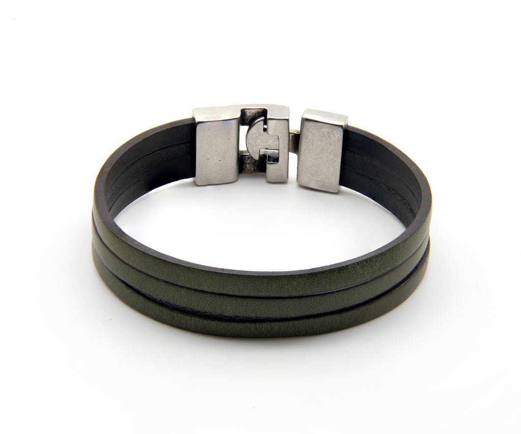 Pulsera Italiana 3 en verde oliva – PuntoAR (vista 2)