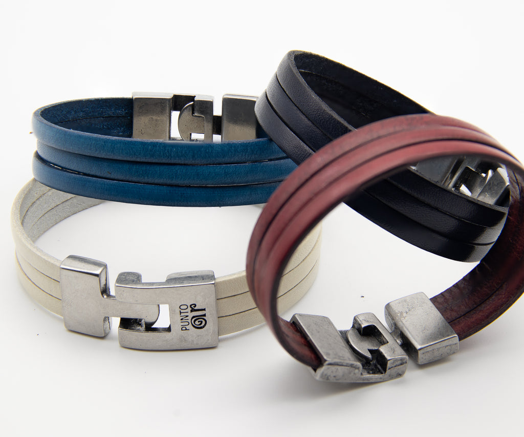 Pulsera Italiana 3 en rojo, azul, azul marino y blanco – PuntoAR