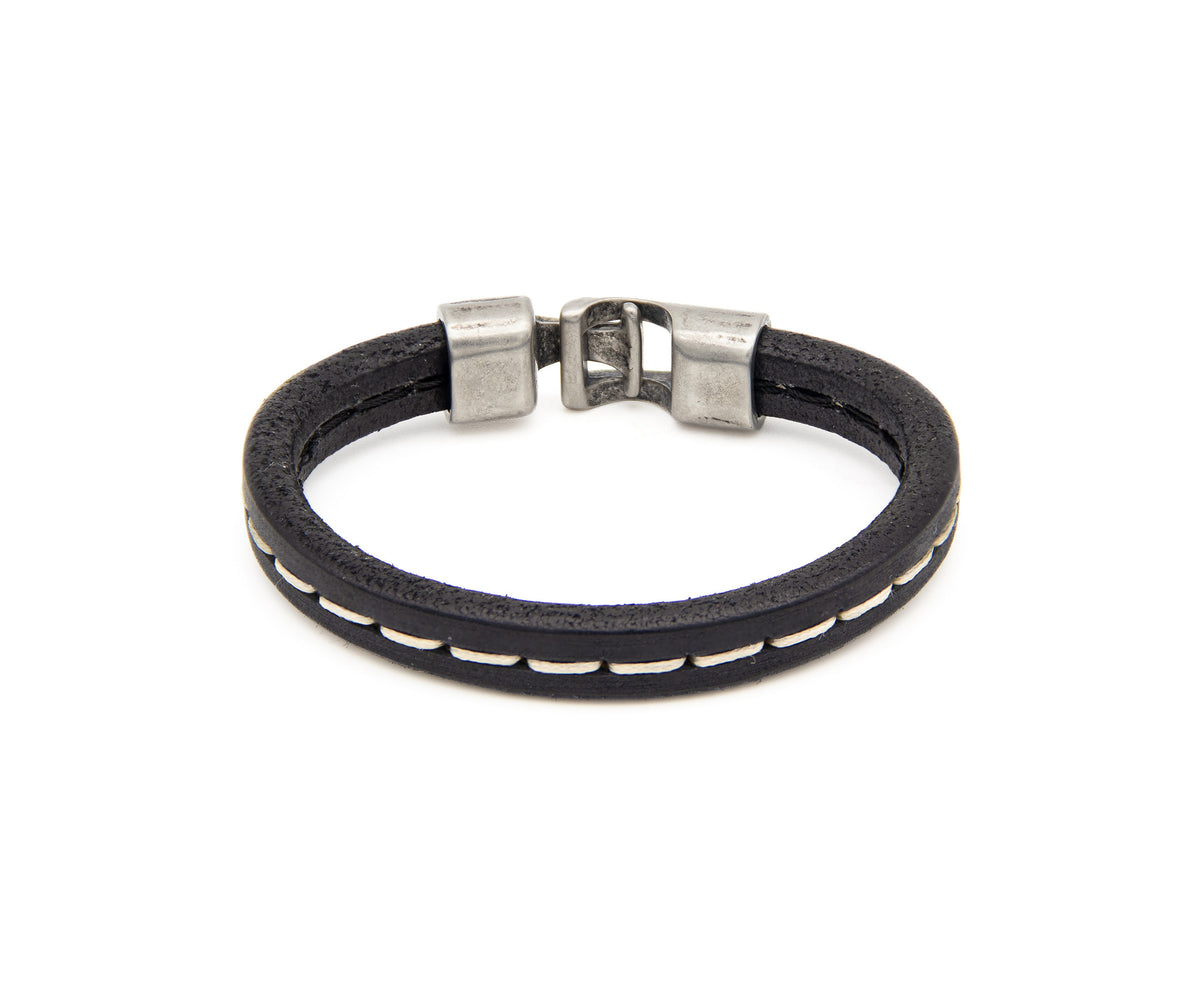 Pulsera Navegante negra, vista de detrás con el cierre – PuntoAR