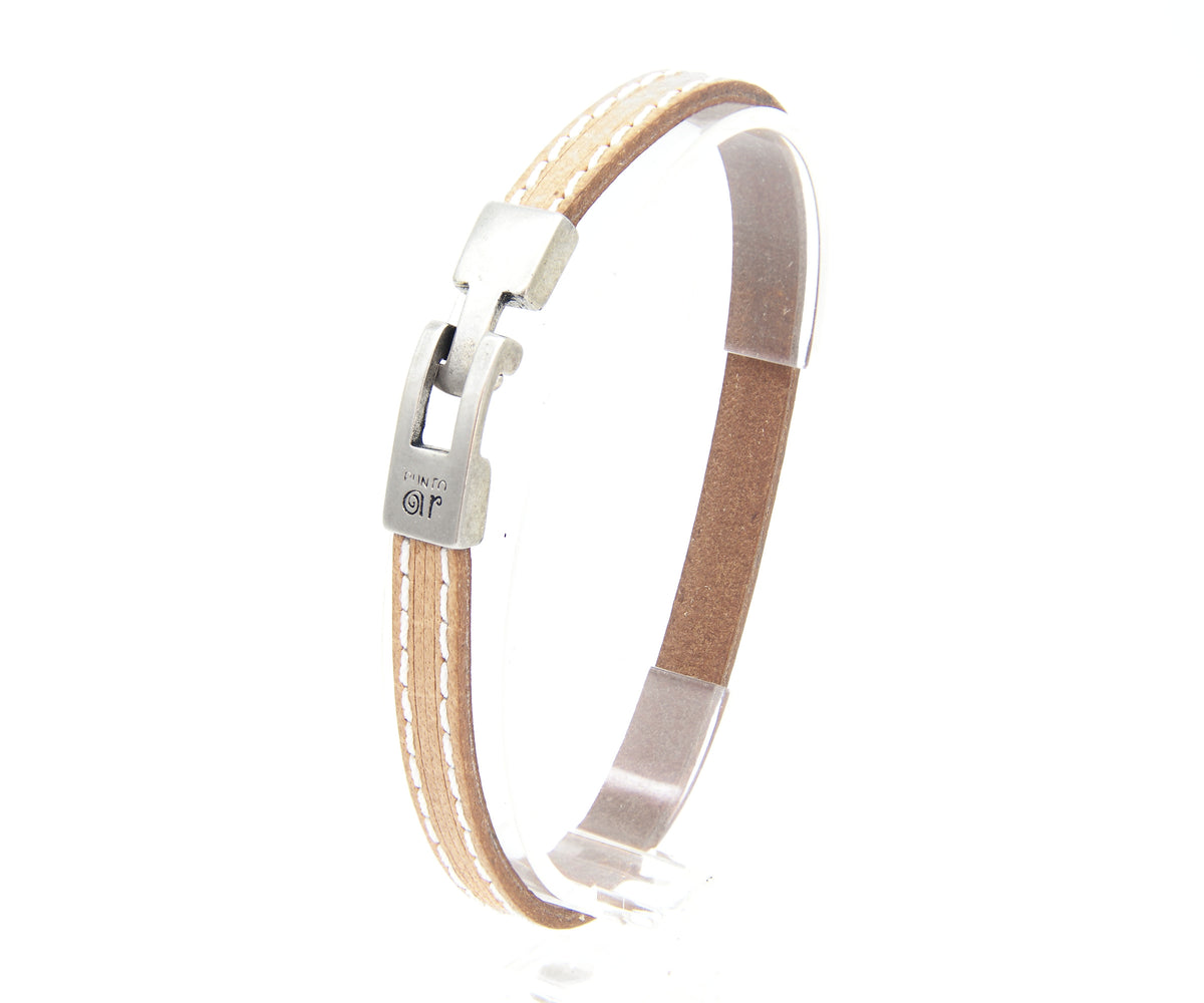 Pulsera Cuero y Cordón Bicolor – PuntoAR