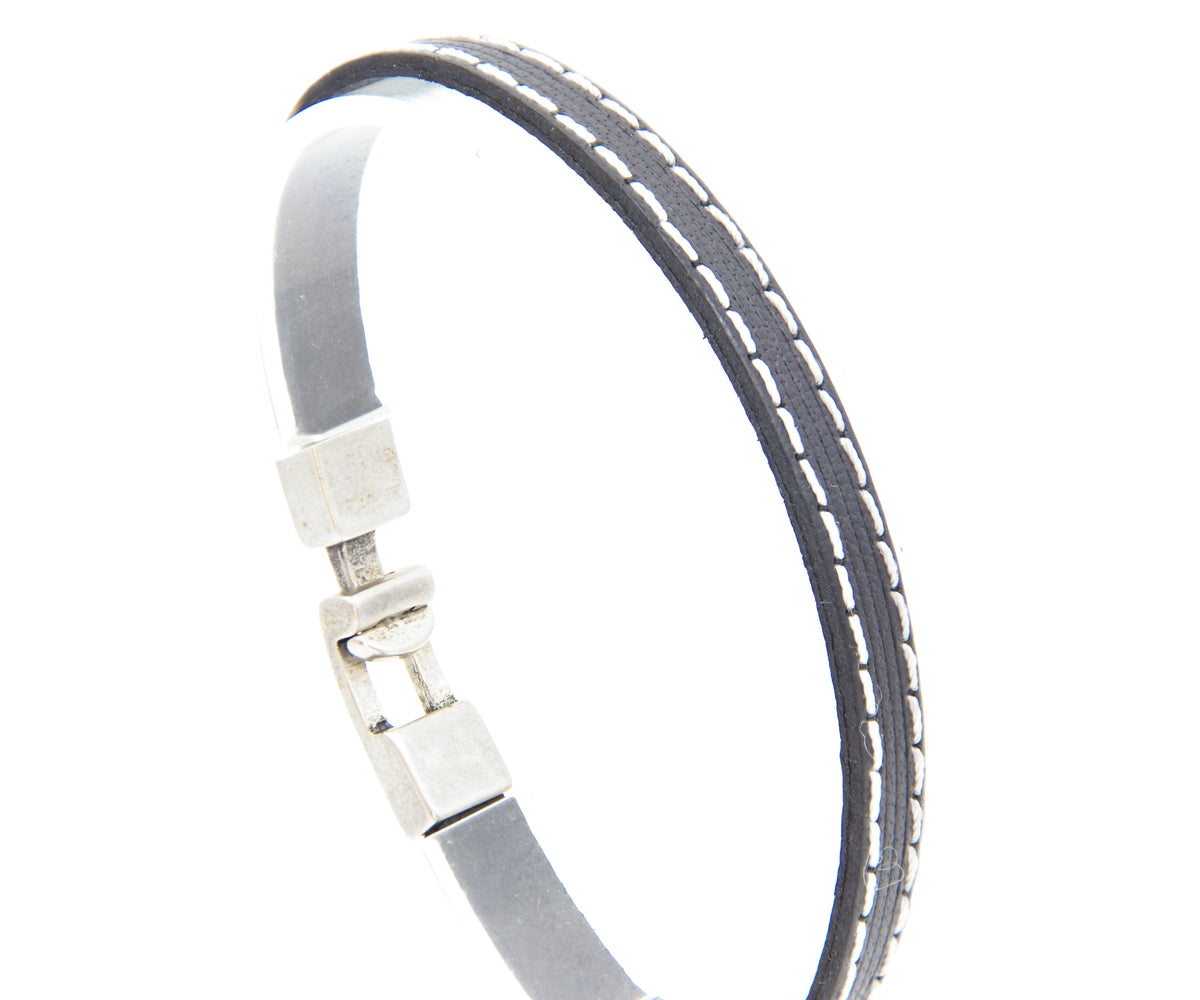 Pulsera Cuero y Cordón Bicolor – PuntoAR