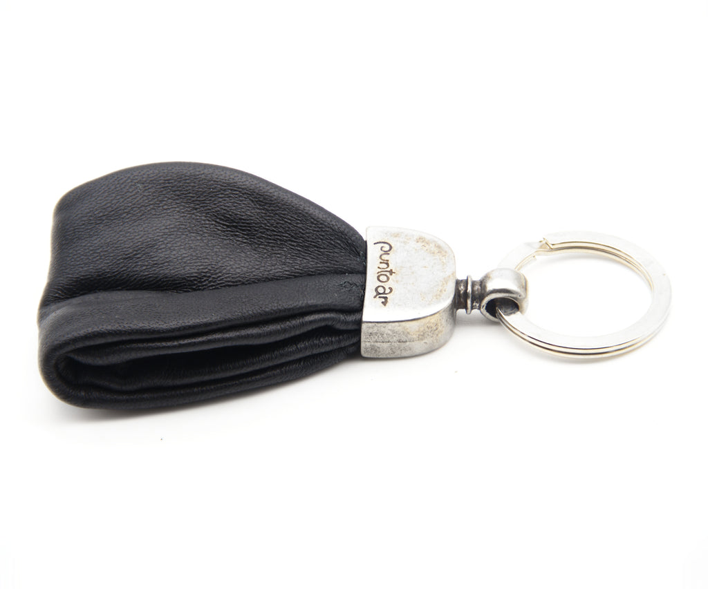 Llavero de cuero grueso negro – PuntoAR