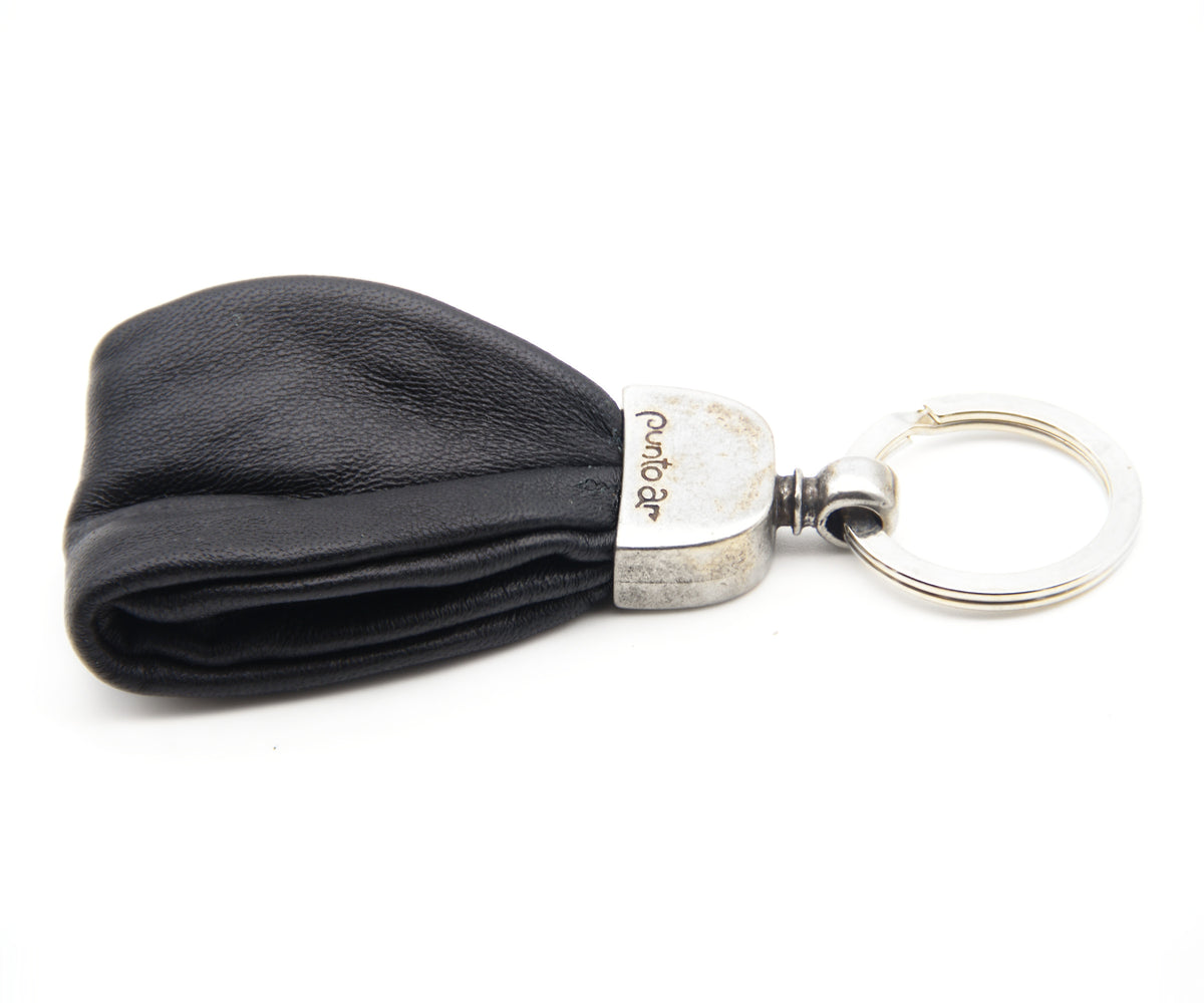 Llavero de cuero grueso negro – PuntoAR