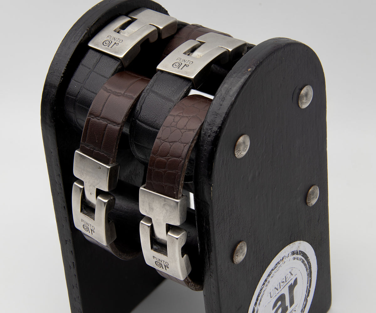 Pulsera Croco Ancha en expositor