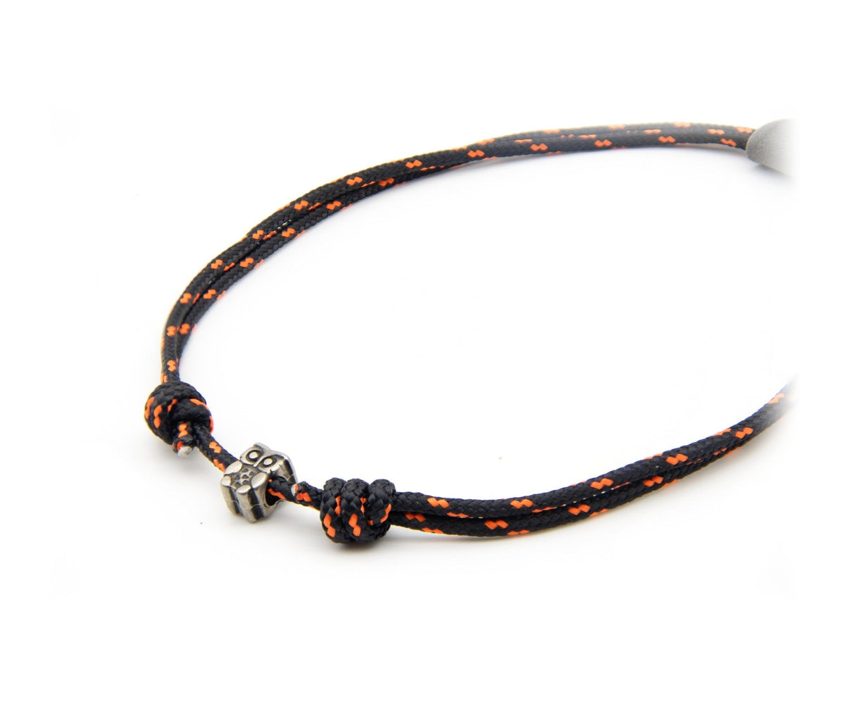 Gargantilla Paracord con Abalorio - PuntoAR - NV-COLA-NEG-UNI-TUB