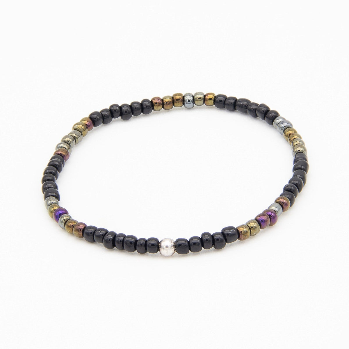 Perlline Bohemia Negra con tramos de bronce - PuntoAR - PER-008
