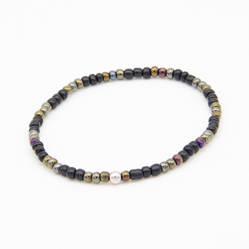 Perlline Bohemia Negra con tramos de bronce - PuntoAR - PER-008