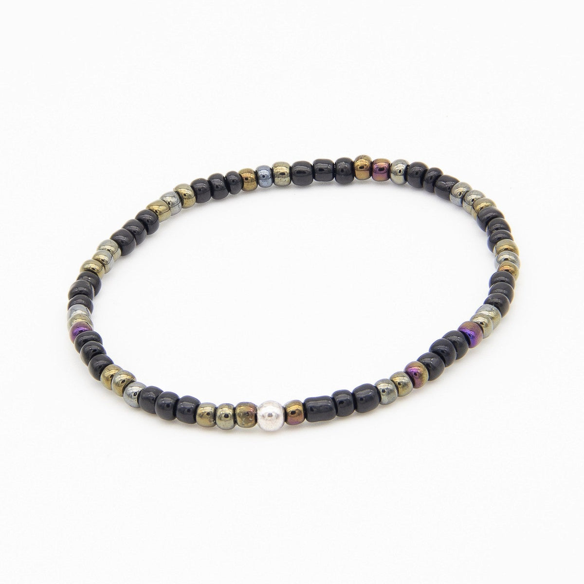 Perlline Bohemia Negra con tramos de bronce - PuntoAR - PER-008
