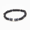 Perlline Bohemia Negra con centro hematita