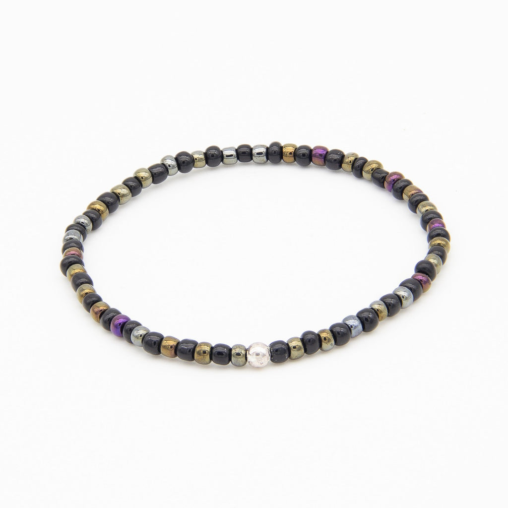 Perlline Bohemia Negra y bronce alternada