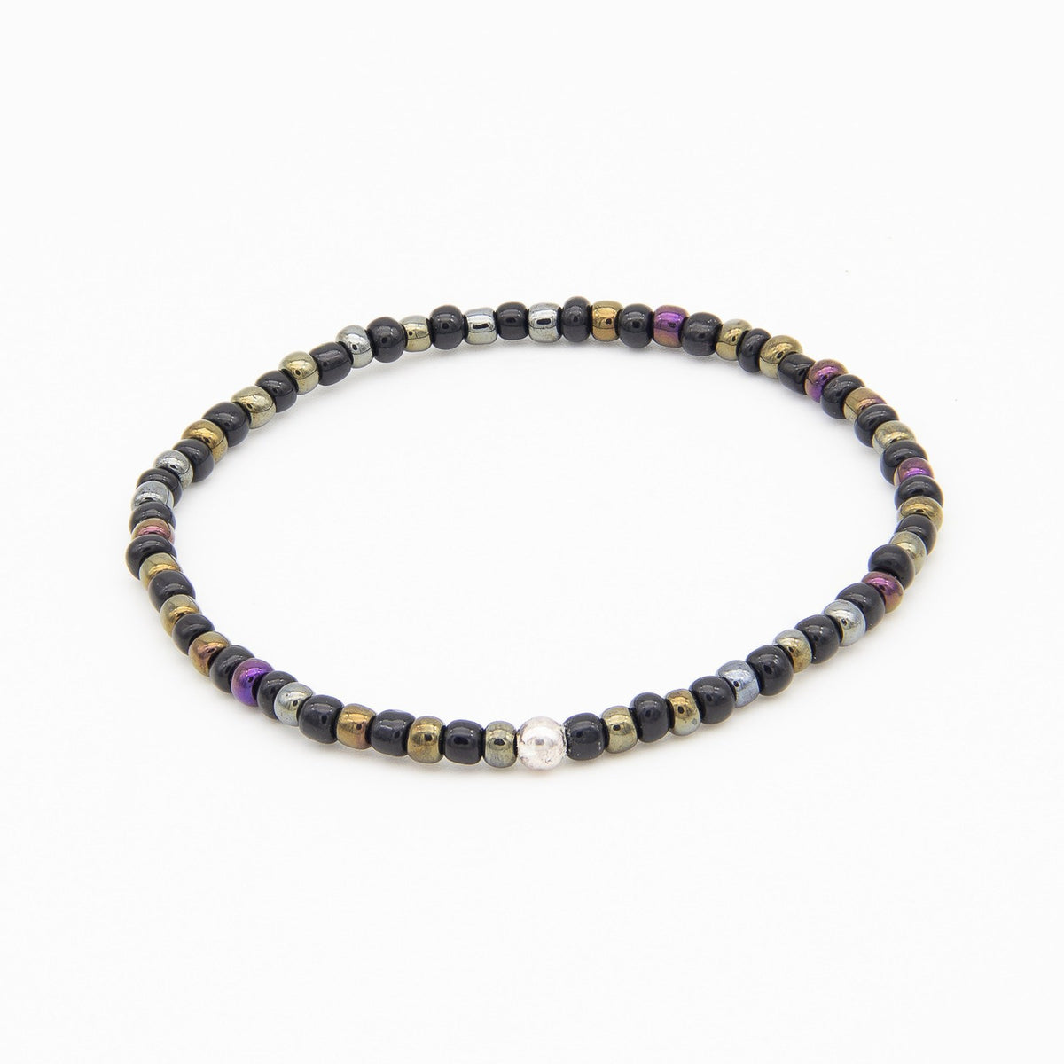 Perlline Bohemia Negra y bronce alternada