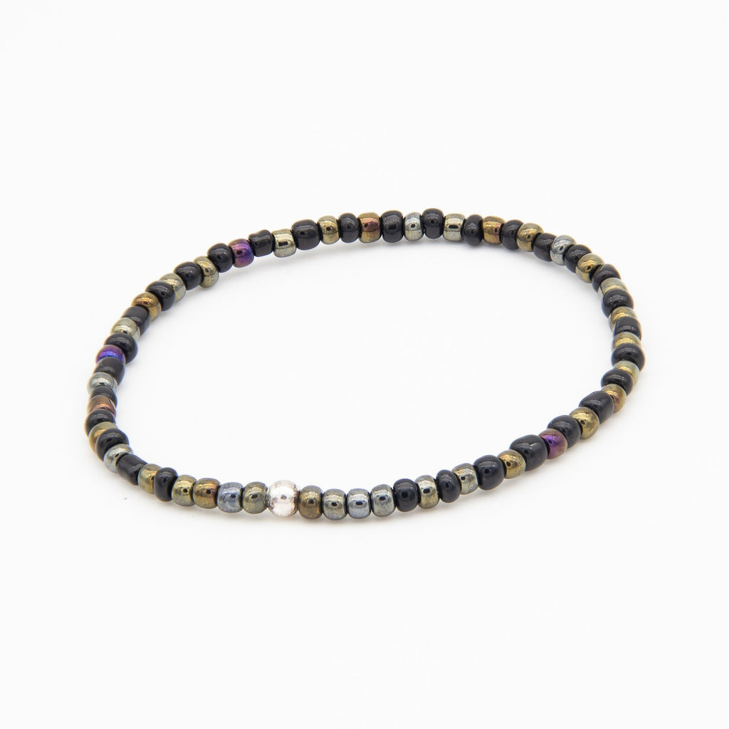 Perlline Bohemia Negra y bronce alternada