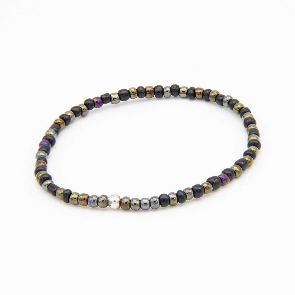 Perlline Bohemia Negra y bronce alternada