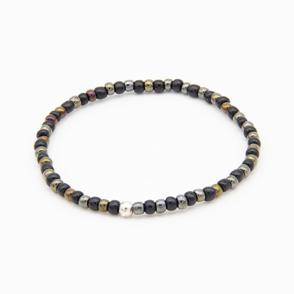 Perlline Bohemia Negra y bronce alternada