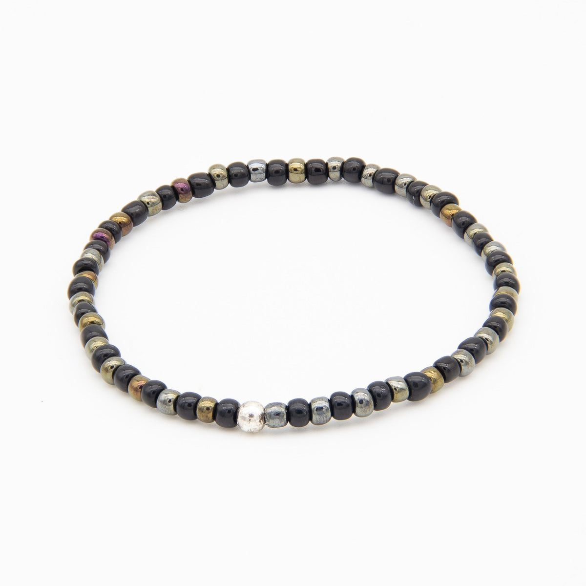 Perlline Bohemia Negra y bronce alternada
