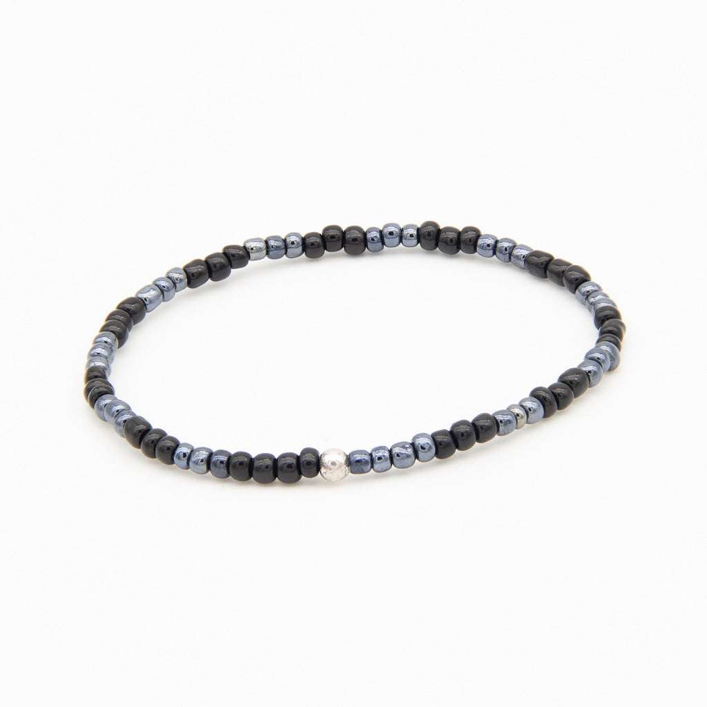Perlline Bohemia Negra y hematita en bloques