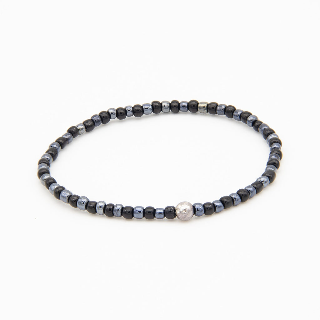 Perlline Bohemia Negra y hematita alternada