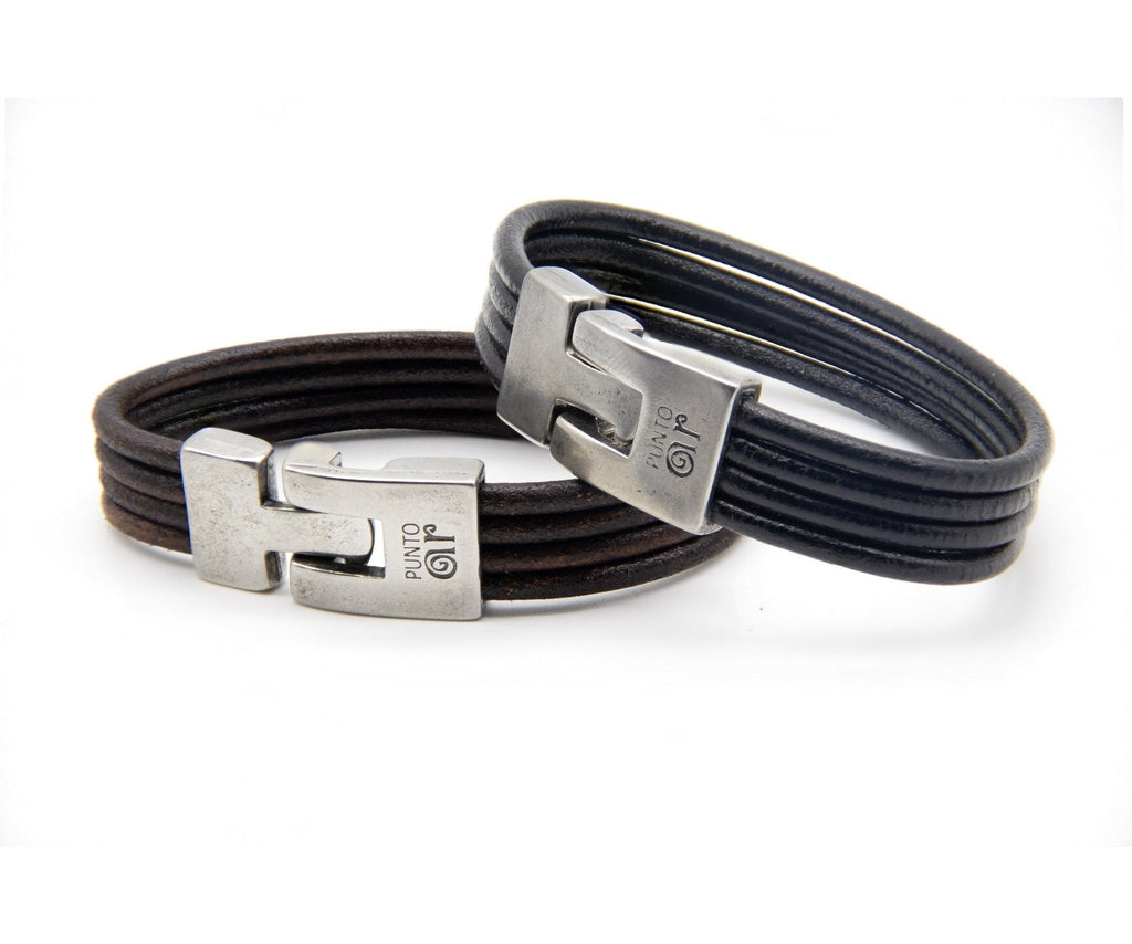 Pulsera Cuatro Cueros Ancha - PuntoAR - BR-015-MAR-XXS