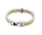 Pulsera Marinera Chica de dos cordones de soga de cáñamo con cierre metálico grabado – PuntoAR