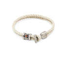 Pulsera Marinera T de soga de cáñamo con fornitura blanca y cierre en T – PuntoAR